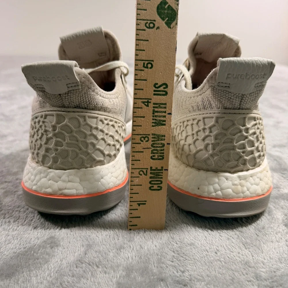 Adidas PureBoost ZG Mens 10.5 Tan Running Shoes AQ6765 Orange Trim Low Top